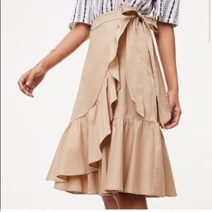 Loft size 0 faux wrap khaki skirt